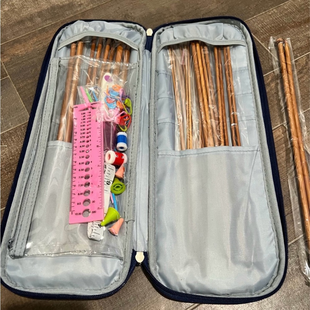 Wooden Knitting Needle Set with Accessories